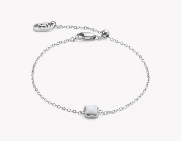 Coeur de Lion Silver Bracelet White Quartz - April